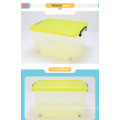 Durable multipurpose large capacity clear plastic storage box with wheels